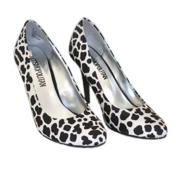 Cosmopolitan Black & White Leopard Print High Heels Women’s 6 - Picture 1 of 16